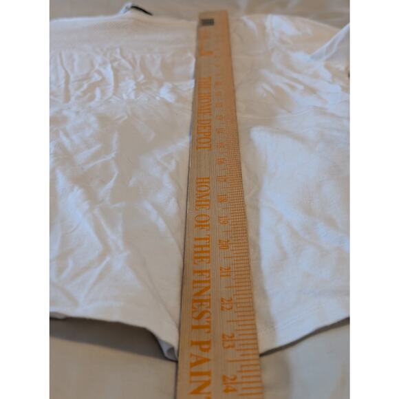 Sandro Paris White Mixed Media Mesh Inset Tee - Size 1 (Small) - Picture 6 of 10